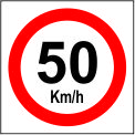 تابلوی "حداکثر سرعت 50 کیلومتر در ساعت" قطر60 کارتن پلاست 